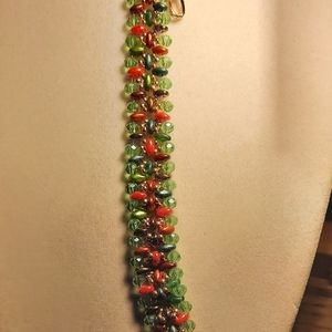 Beaded bracelet called poppy fields